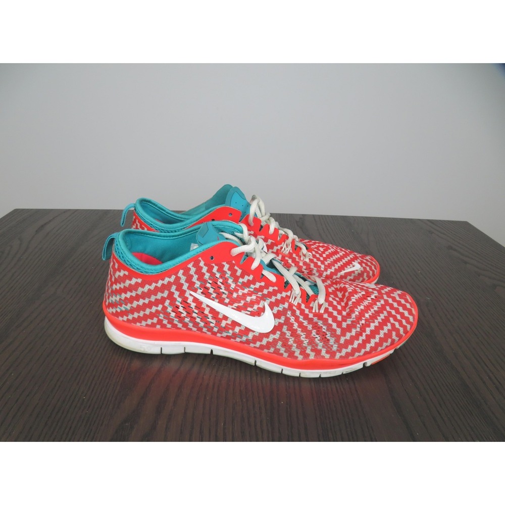 Nike Free 5.0 TR Fit 4 Shoes Womens 11 Red Chevron Running Sneakers 629832-601